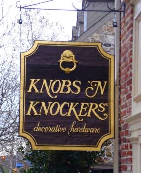 Knobs and Knockers decorative hardware sign